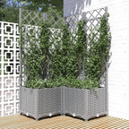 Jardinera con enrejado PP azul gris 120x40x142 cm