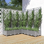 Jardinera con enrejado PP azul gris 120x40x142 cm