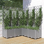 Jardinera con enrejado PP azul gris 120x40x142 cm