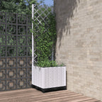 Jardinera con enrejado PP azul gris 120x40x142 cm
