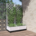 Jardinera con enrejado PP azul gris 120x40x142 cm