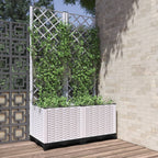 Jardinera con enrejado PP azul gris 120x40x142 cm
