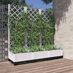Jardinera con enrejado PP azul gris 120x40x142 cm