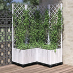 Jardinera con enrejado PP azul gris 120x40x142 cm