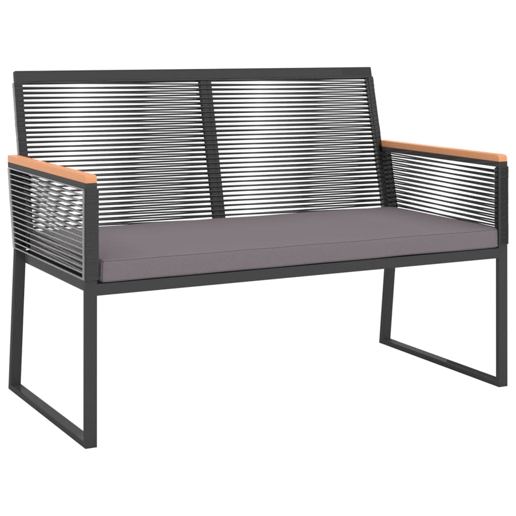 Juego de muebles de jardín con cojines 4 piezas acero negro