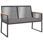 Juego de muebles de jardín con cojines 4 piezas acero negro