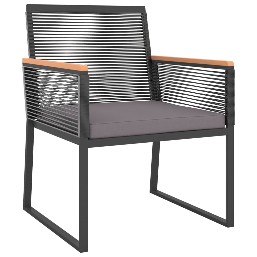 Juego de muebles de jardín con cojines 4 piezas acero negro