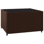 Set muebles de jardín 3 piezas y cojines ratán sintético marrón