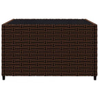 Set muebles de jardín 3 piezas y cojines ratán sintético marrón