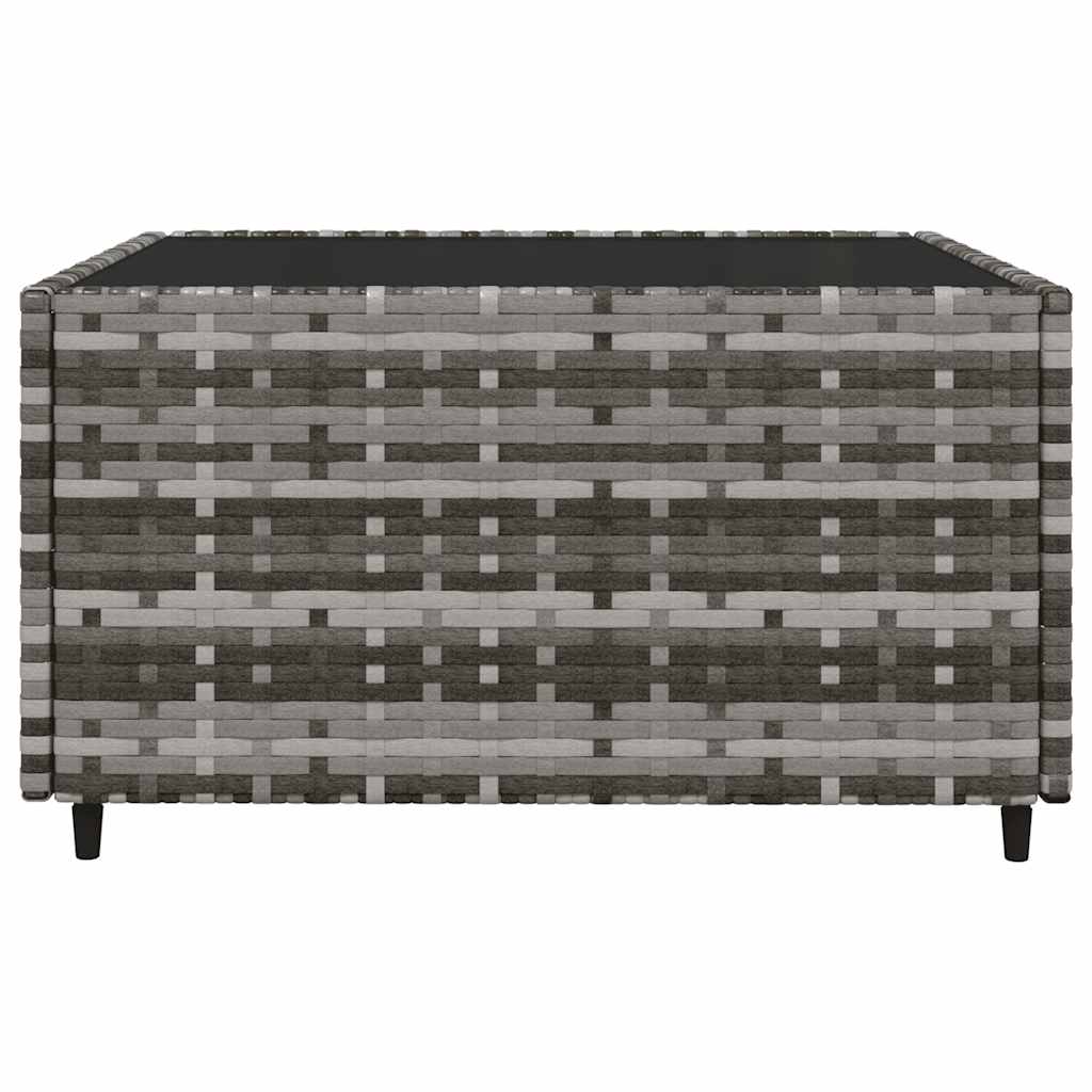 Set de muebles de jardín 3 pzas y cojines ratán sintético gris