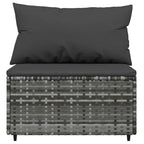 Set de muebles de jardín 4 pzas y cojines ratán sintético gris