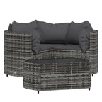Set de muebles de jardín 4 pzas y cojines ratán sintético gris
