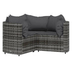 Set de muebles de jardín 4 pzas y cojines ratán sintético gris