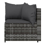 Set de muebles de jardín 4 pzas y cojines ratán sintético gris