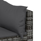 Set de muebles de jardín 4 pzas y cojines ratán sintético gris