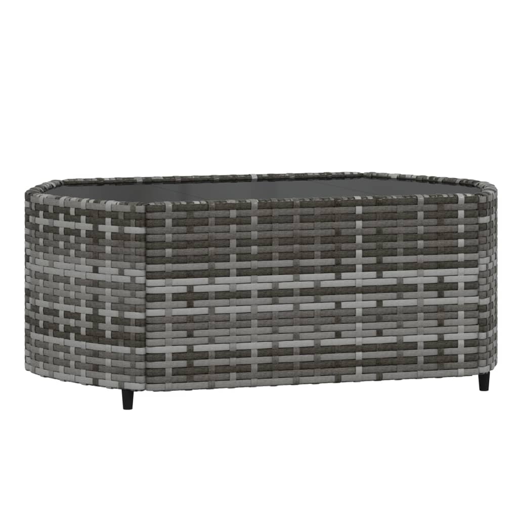 Set de muebles de jardín 4 pzas y cojines ratán sintético gris