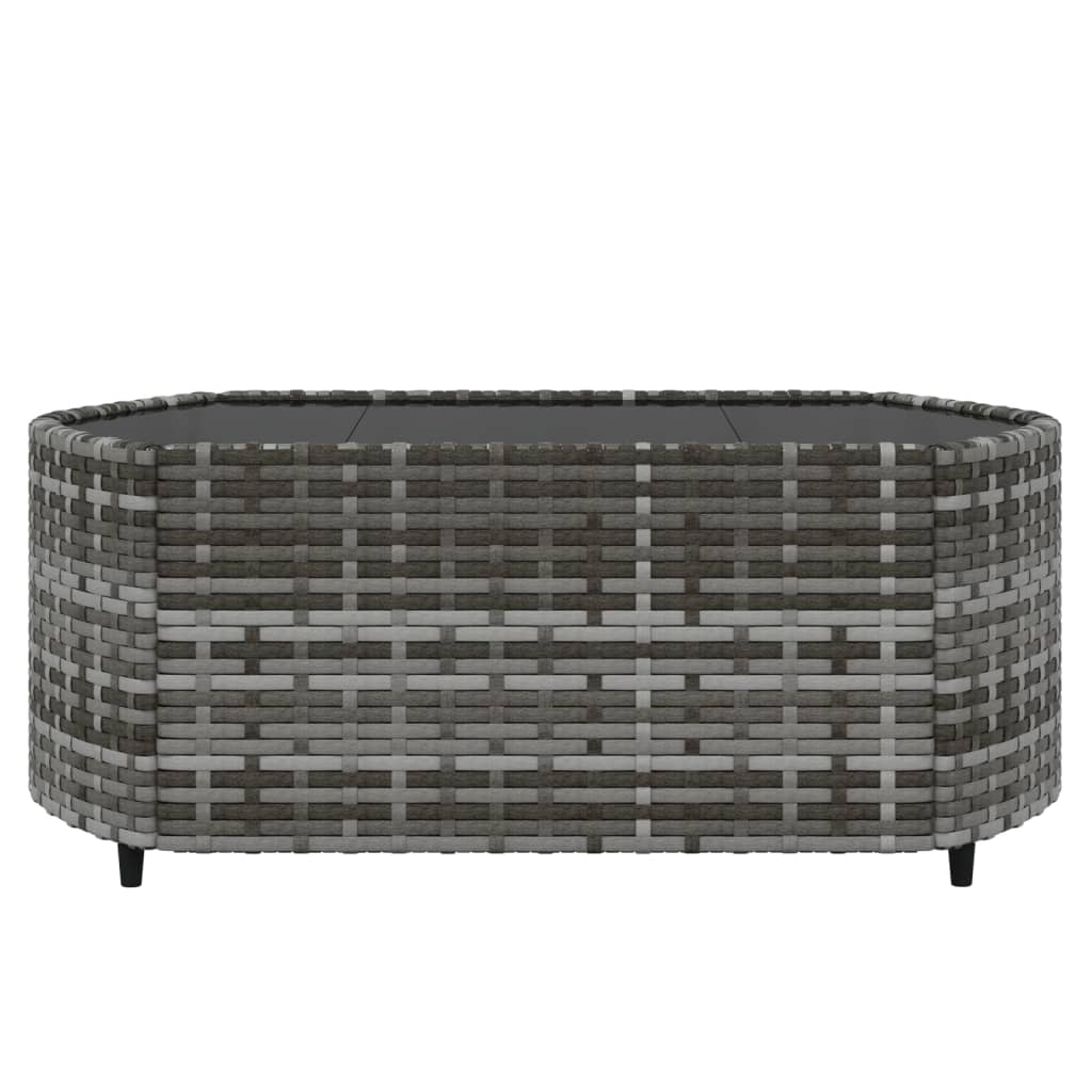 Set de muebles de jardín 4 pzas y cojines ratán sintético gris