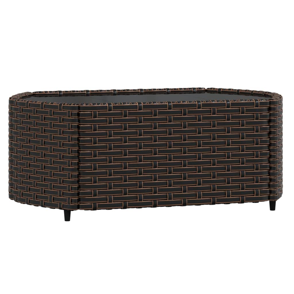 Set muebles de jardín 4 piezas y cojines ratán sintético marrón