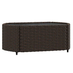 Set muebles de jardín 4 piezas y cojines ratán sintético marrón