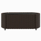 Set muebles de jardín 4 piezas y cojines ratán sintético marrón