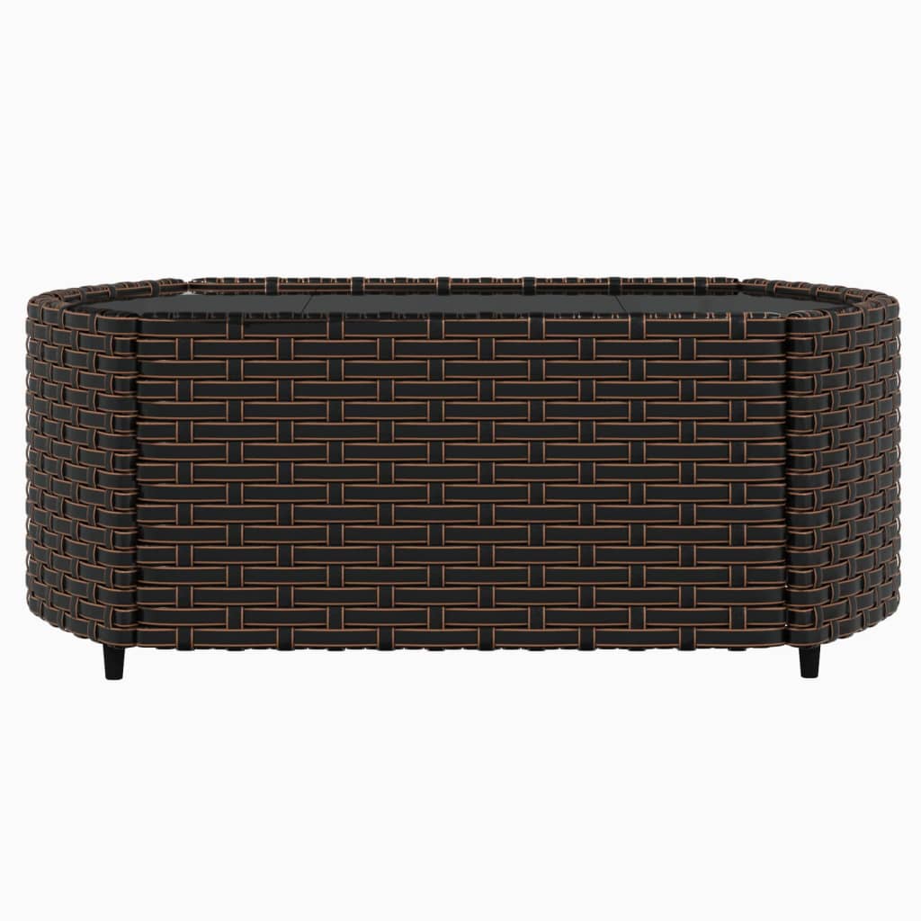 Set muebles de jardín 4 piezas y cojines ratán sintético marrón