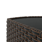 Set muebles de jardín 4 piezas y cojines ratán sintético marrón