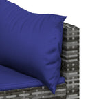 Set de muebles de jardín 4 pzas y cojines ratán sintético gris
