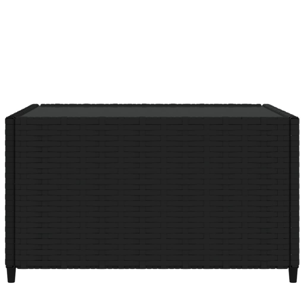 Mesa de centro jardín cuadrada ratán sintético negro 50x50x30cm