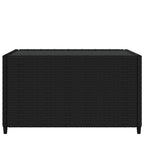 Mesa de centro jardín cuadrada ratán sintético negro 50x50x30cm