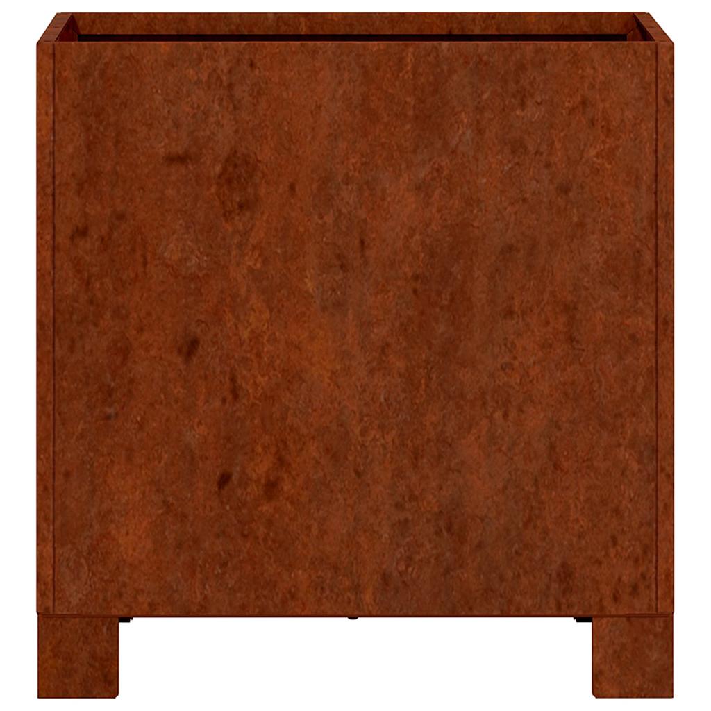 Jardinera con patas acero corten oxidado 30x30x30 cm