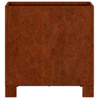 Jardinera con patas acero corten oxidado 30x30x30 cm