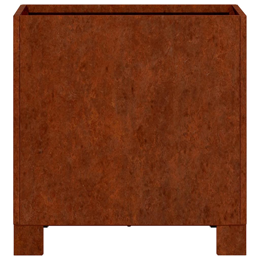 Jardinera con patas acero corten oxidado 30x30x30 cm