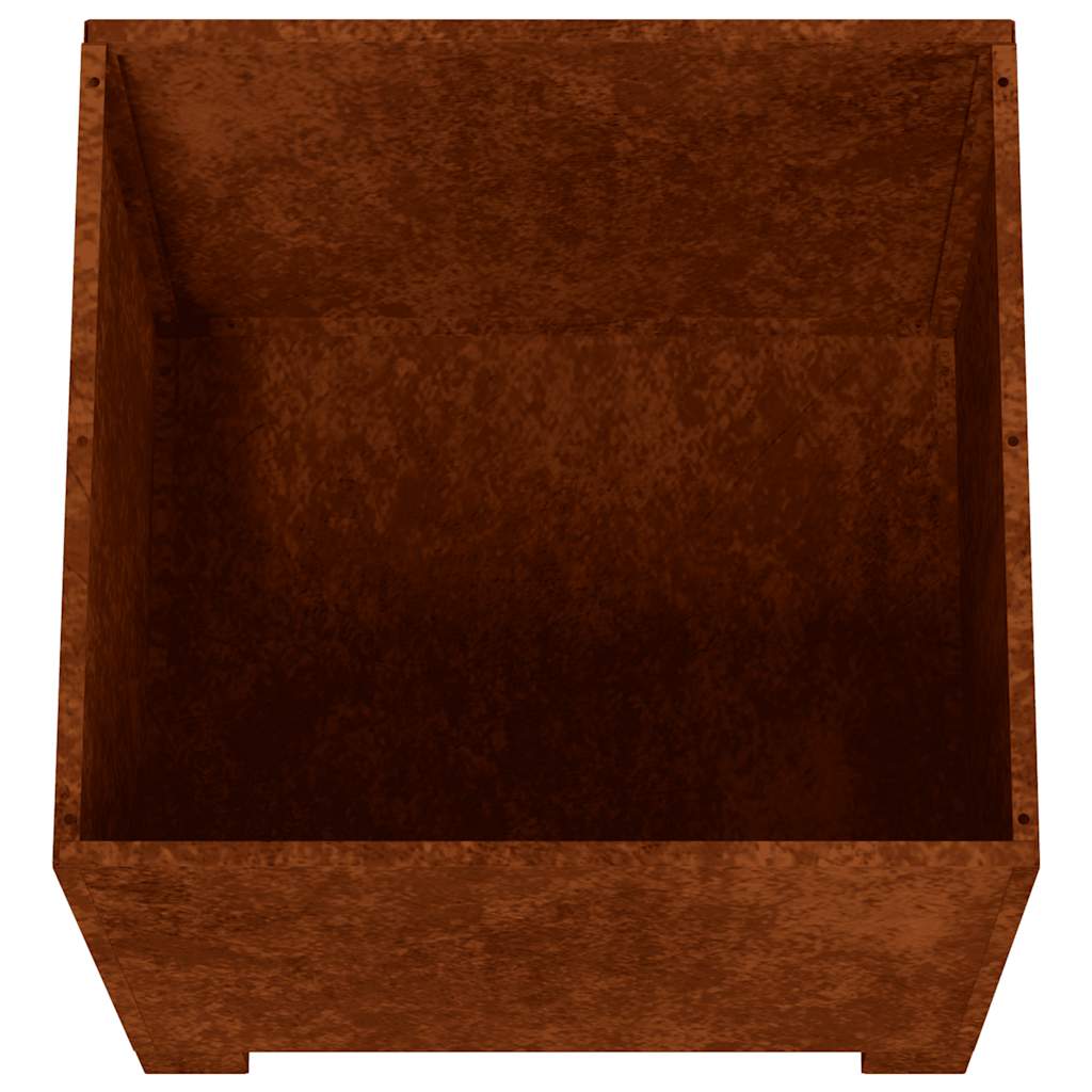 Jardinera con patas acero corten oxidado 30x30x30 cm