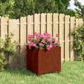 Jardinera con patas acero corten oxidado 30x30x30 cm