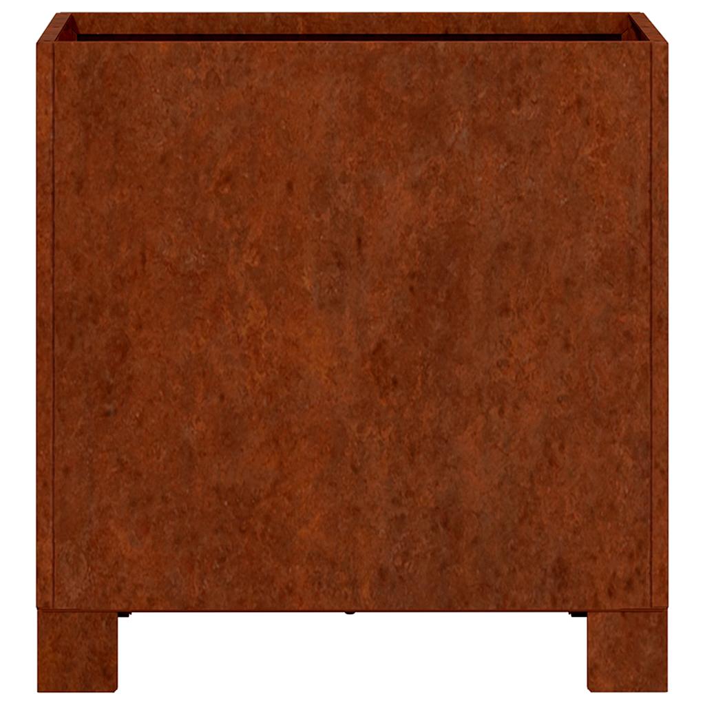 Jardineras con patas 2 uds acero corten oxidado 30x30x30 cm