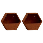 Jardineras de pared 2 uds acero corten oxidado 30x10x25 cm