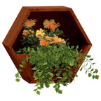 Jardineras de pared 2 uds acero corten oxidado 30x10x25 cm