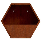 Jardineras de pared 2 uds acero corten oxidado 30x10x25 cm