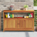 Mesa consola de jardín madera maciza acacia 110x35x75 cm
