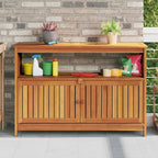 Mesa consola de jardín madera maciza acacia 110x35x75 cm