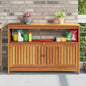 Mesa consola de jardín madera maciza acacia 110x35x75 cm