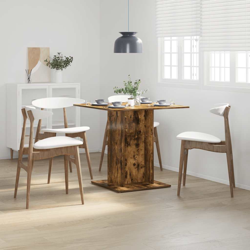 Mesa de comedor madera contrachapada gris Sonoma 80x80x75 cm