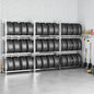 Estantes de pneus 2 níveis 2 unidades aço 110x40x110 cm