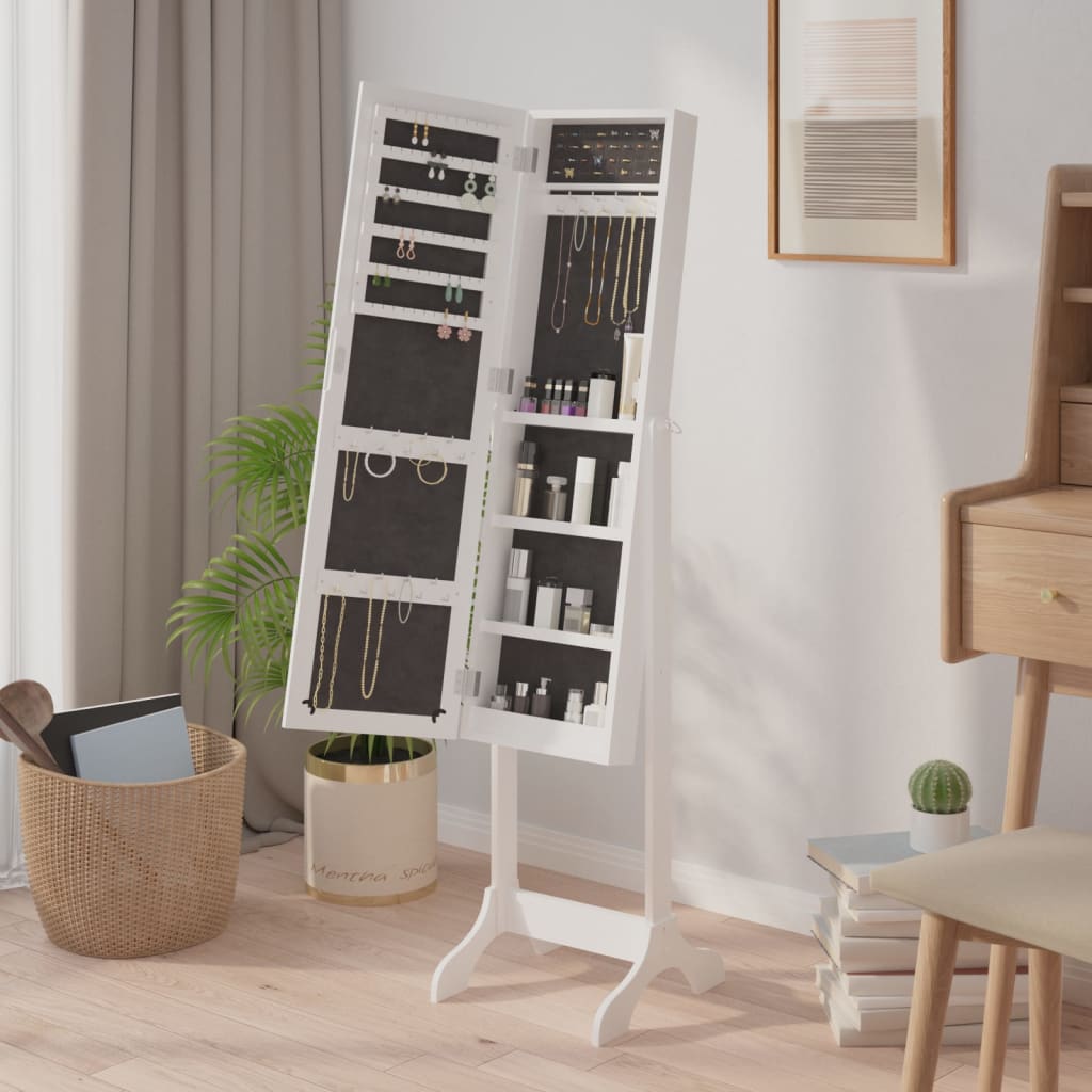 Espejo de pie blanco 34x37x146 cm