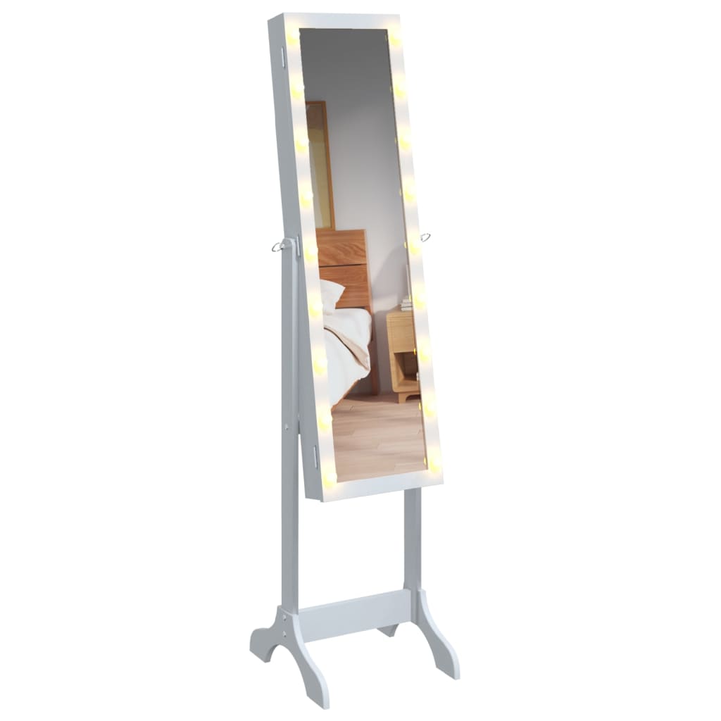 Espejo de pie con LED blanco 34x37x146 cm