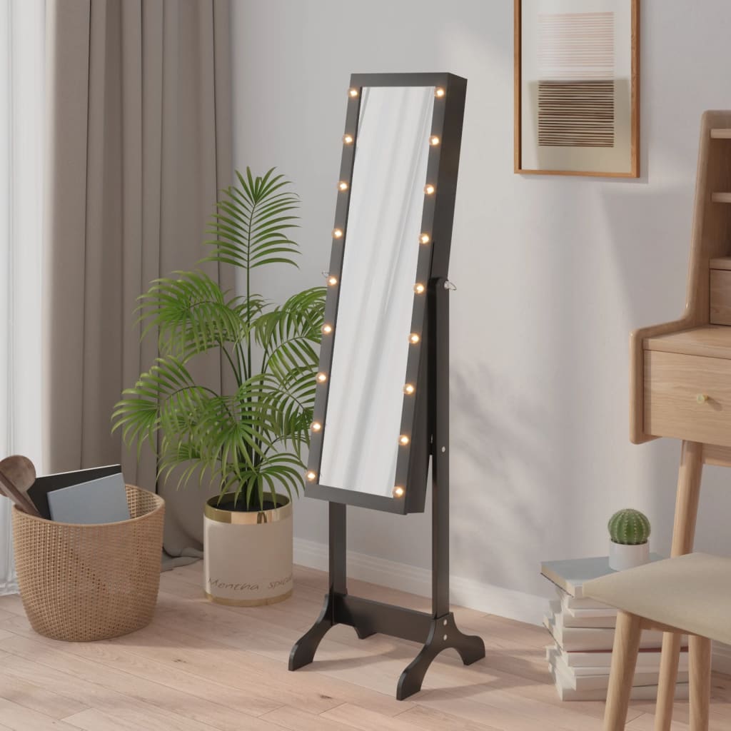 Espelho de pé com LED branco 34x37x146 cm