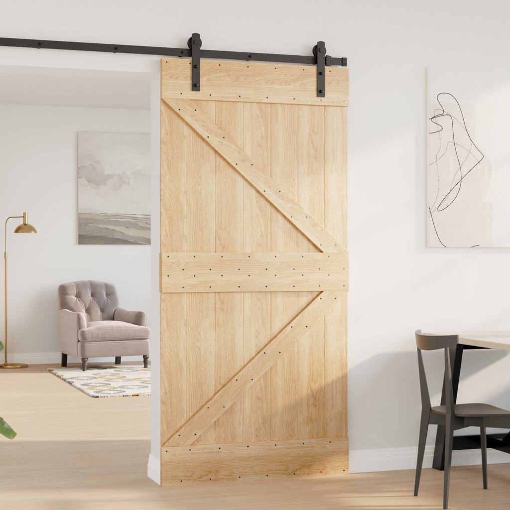 Puerta NARVIK Natural 100 x 210 cm Madera de Pino Sólido