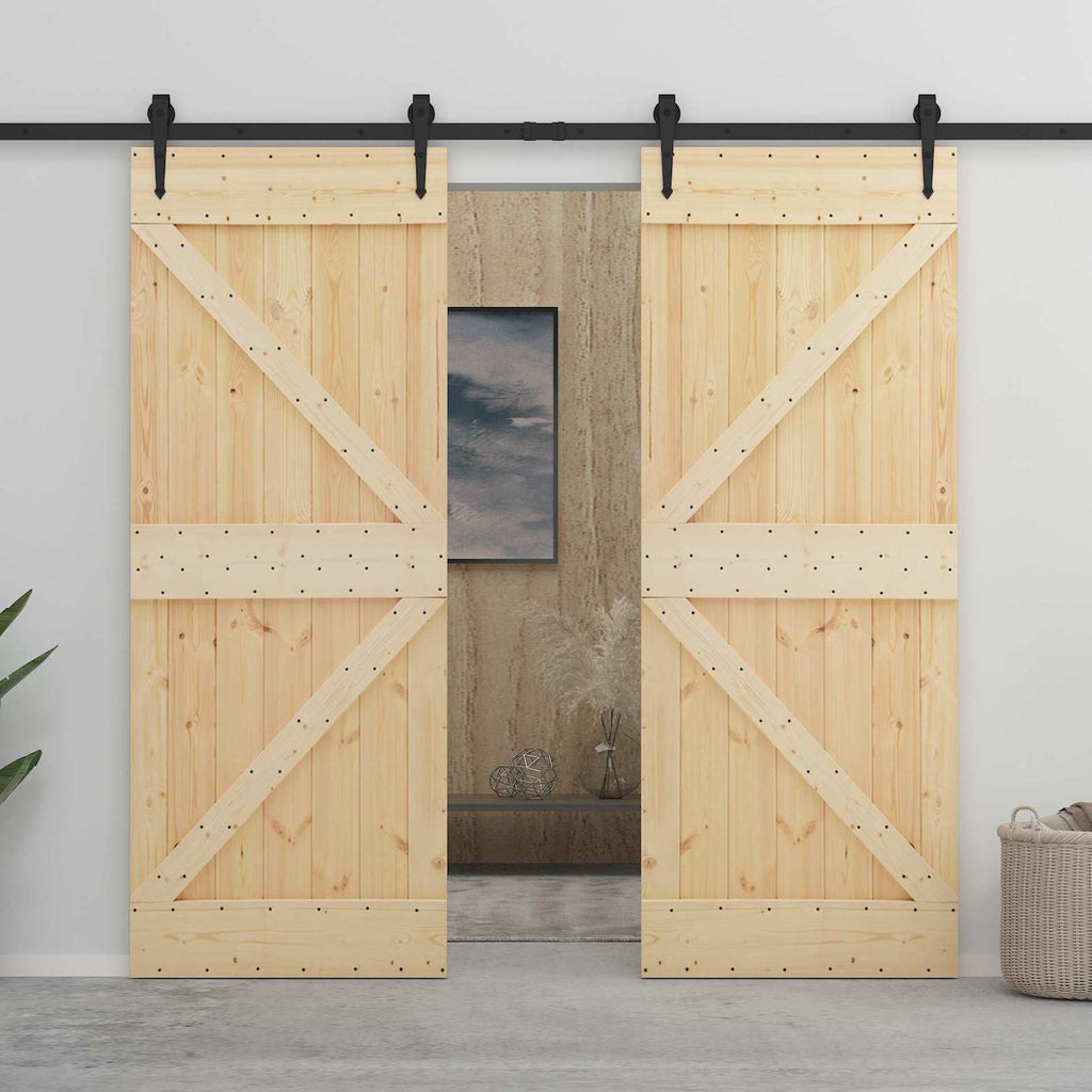 Puerta NARVIK Natural 100 x 210 cm Madera de Pino Sólido