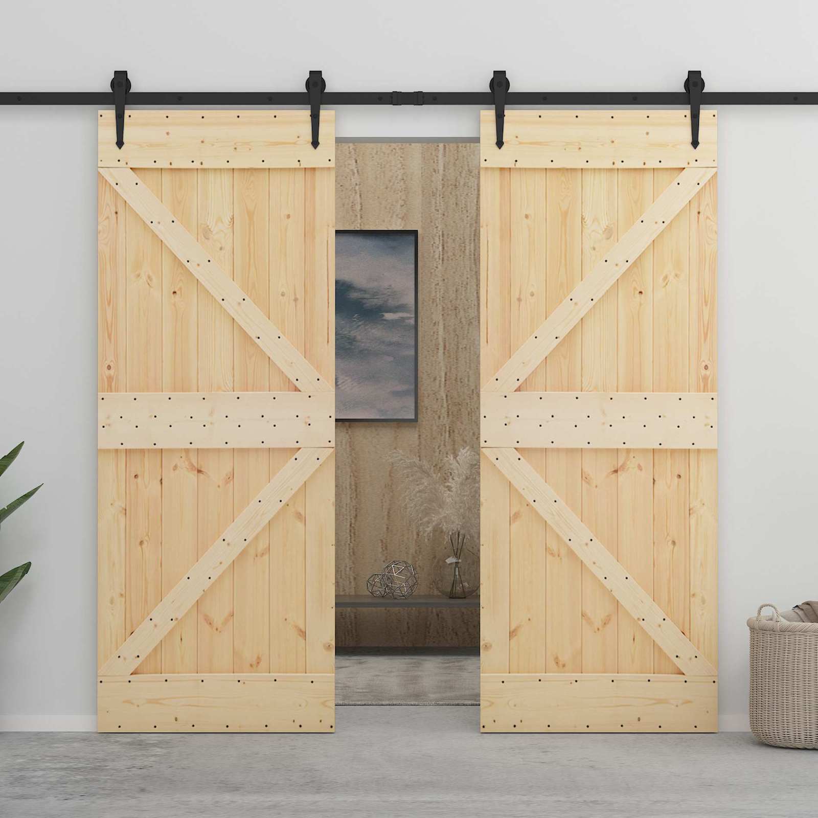 Puerta NARVIK Natural 100 x 210 cm Madera de Pino Sólido