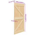Puerta NARVIK Natural 100 x 210 cm Madera de Pino Sólido